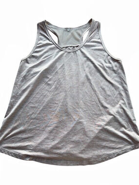 Womens Pink Heather Racerback Workout Tank Top Mesh Back Pleated Athletic Shirt